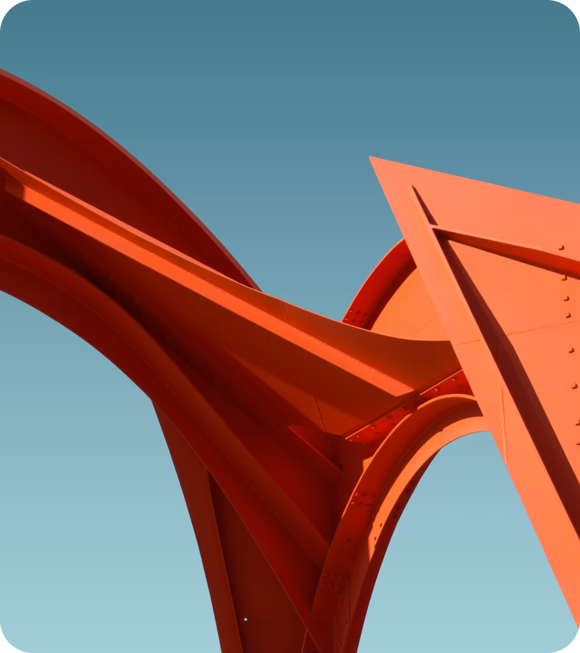 Red architectural structure
